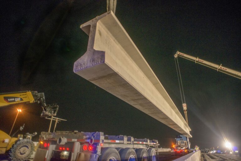 placing the beam in place