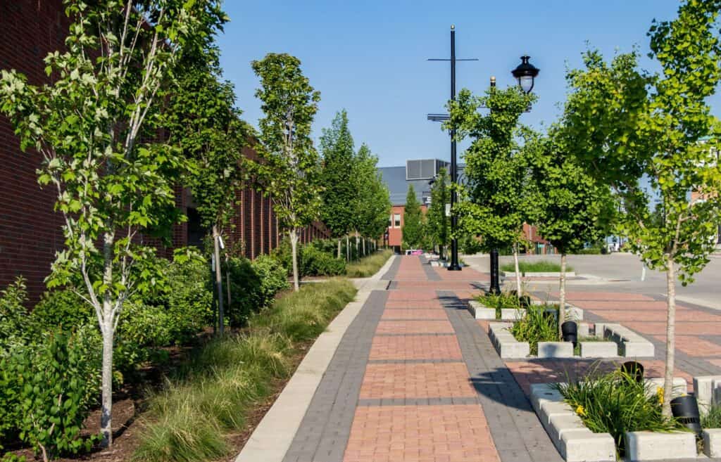 Iowa River Landing sidewalk
