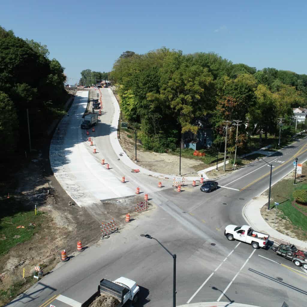 Huntley Road - Completed Pavement on the Main Street Hill