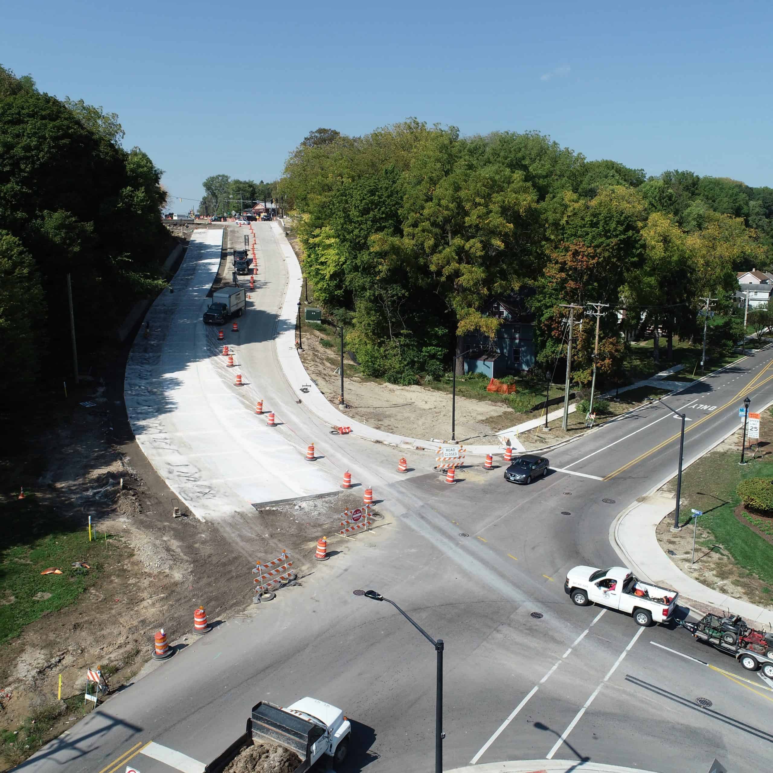Huntley Road - Completed Pavement on the Main Street Hill