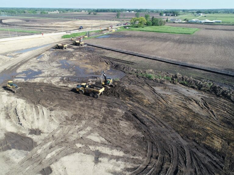 Illinois Route 23 roundabout construction