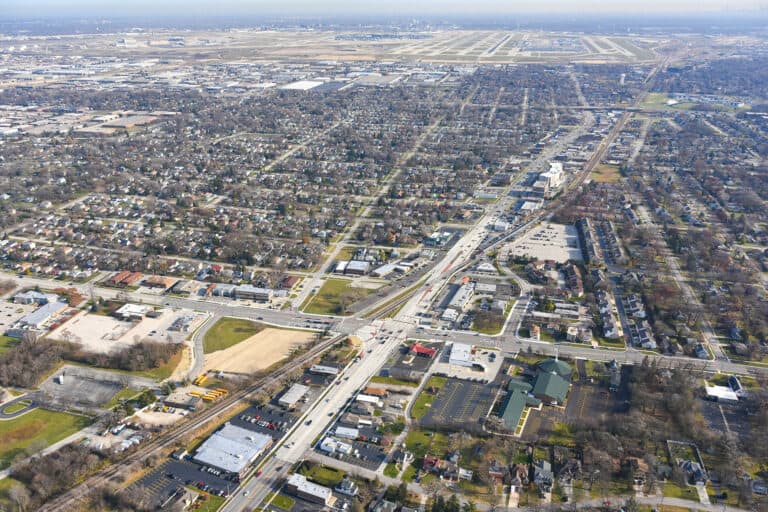 intersection reconstruction with rail crossing