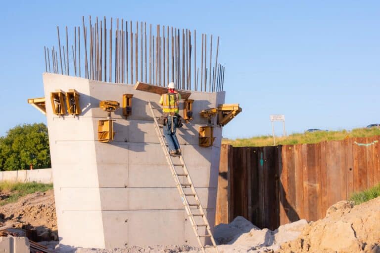 Looking south along IA-141 as the piers begin to take shape.