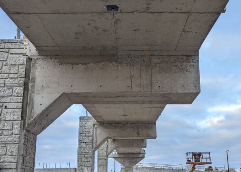 Mundelein pedestrian bridge cantilevered design.