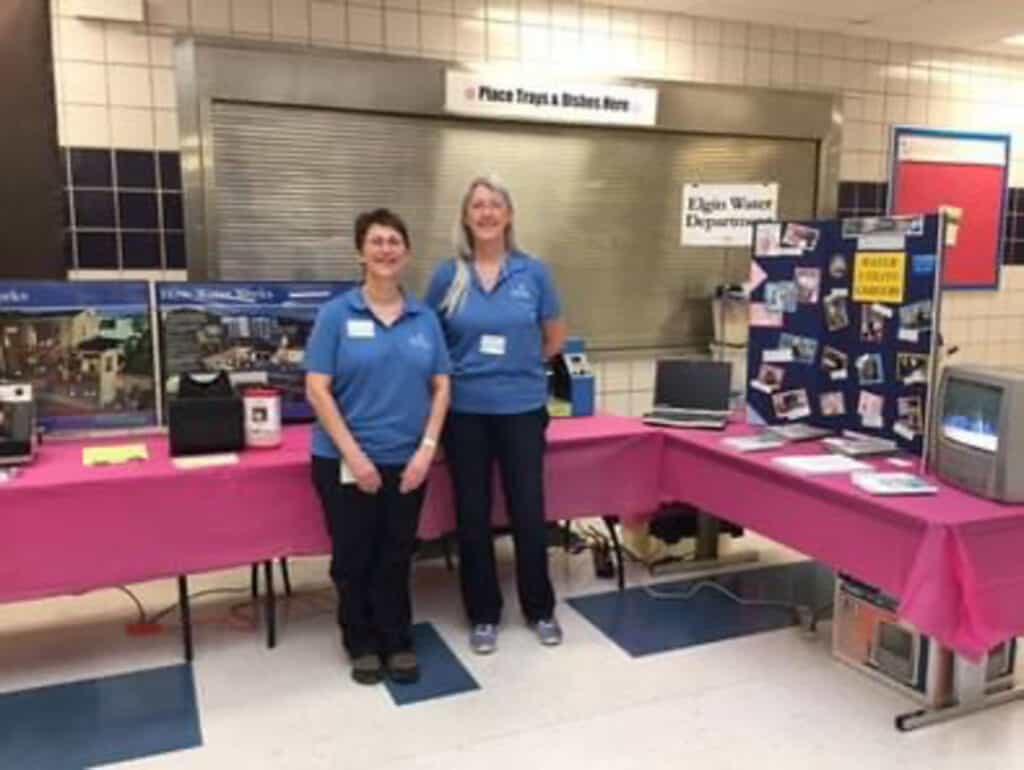 HR Green's Kyla Jacobsen meets with students during career fair