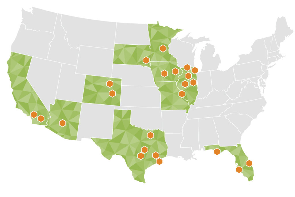 Map of HR Green office locations